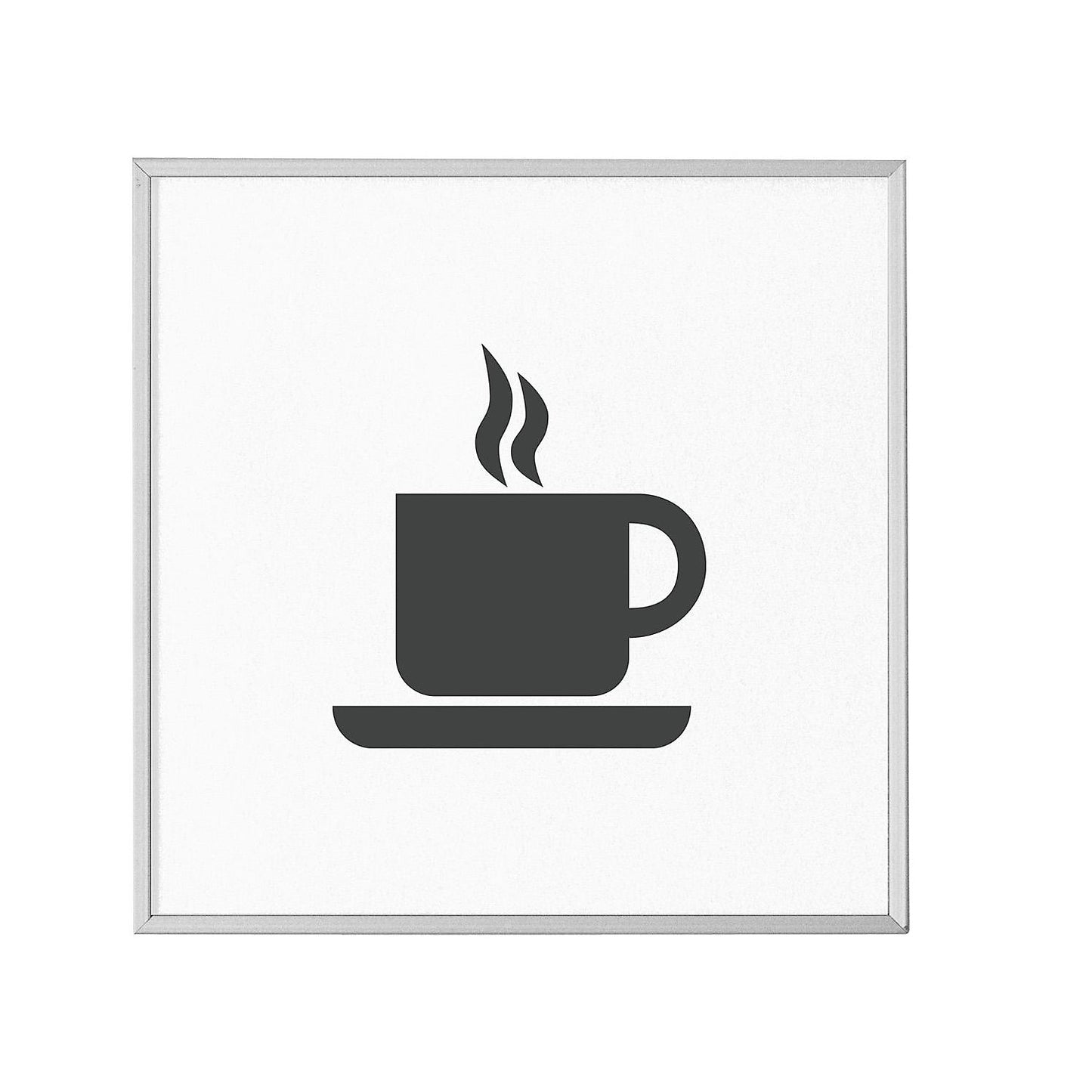 MADRID Silver Line™ door sign, pictogram HxW 120 x 120 mm, café.