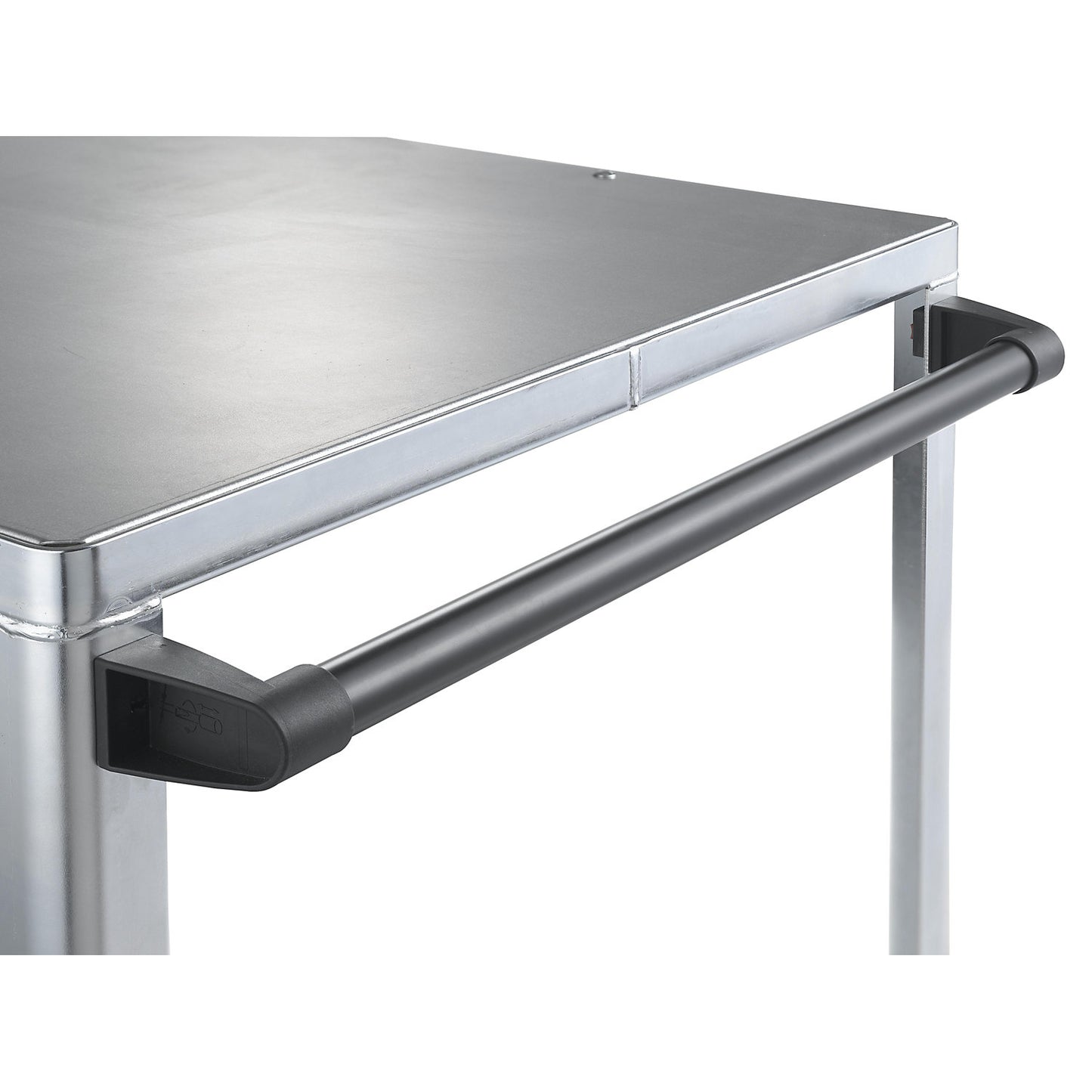 Assembly trolley, max. load 1000 kg, 2 shelves made of phenolic plywood, shelf 1050 x 700 mm, light blue frame.