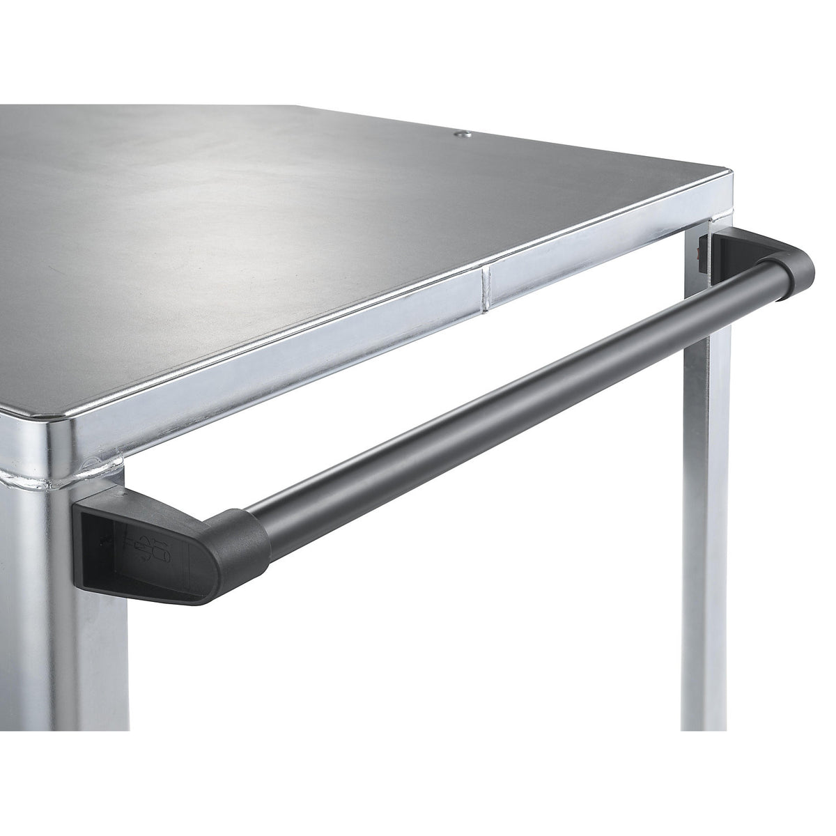 Assembly trolley, max. load 1000 kg, 2 shelves made of phenolic plywood, shelf 1250 x 800 mm, light blue frame.