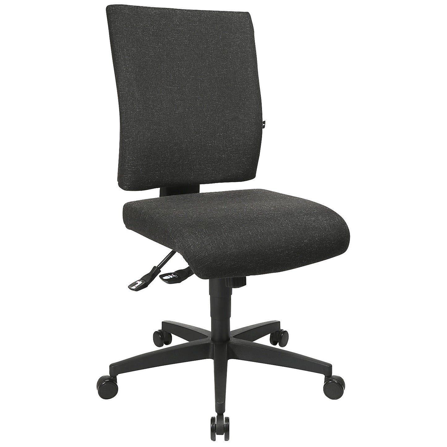 COMFORT office swivel chair, height adjustable back rest, charcoal cover.