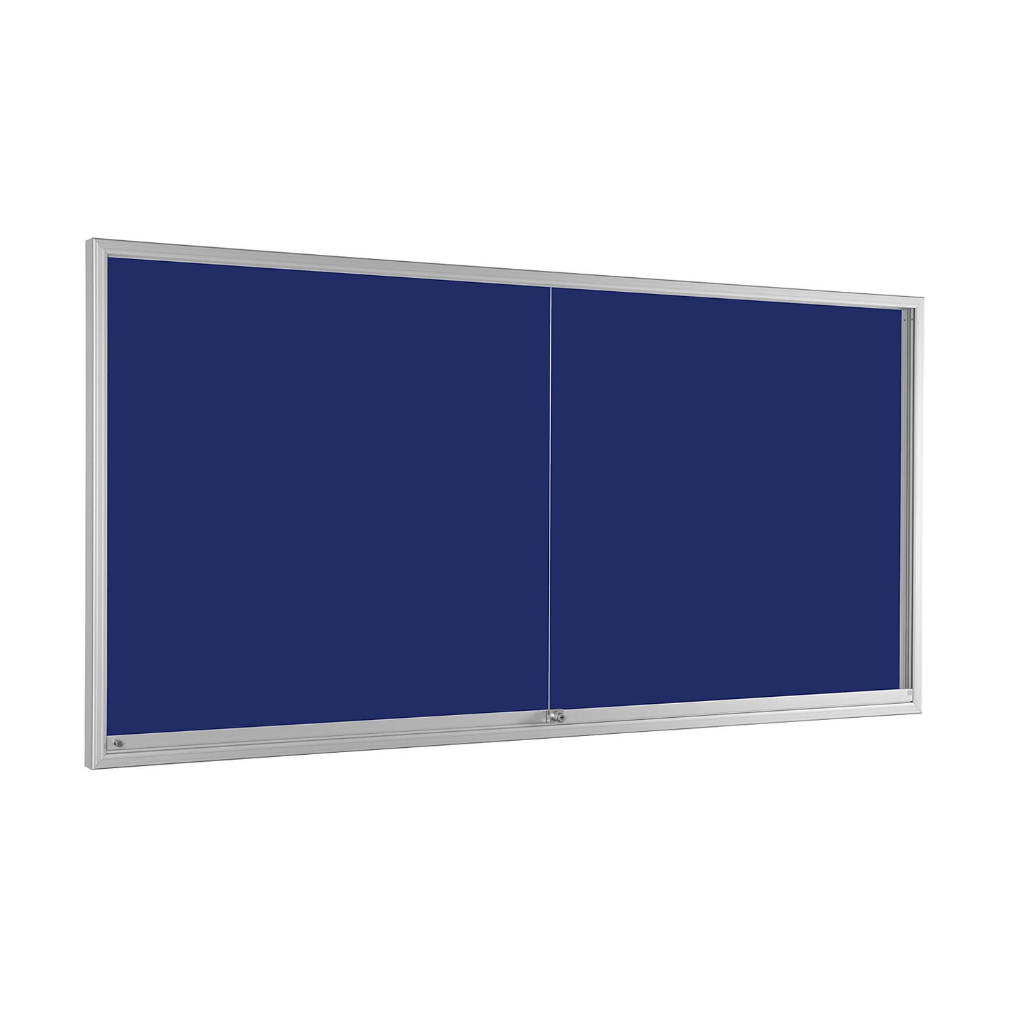 Sliding door display case, for 24 x A4, gentian blue.