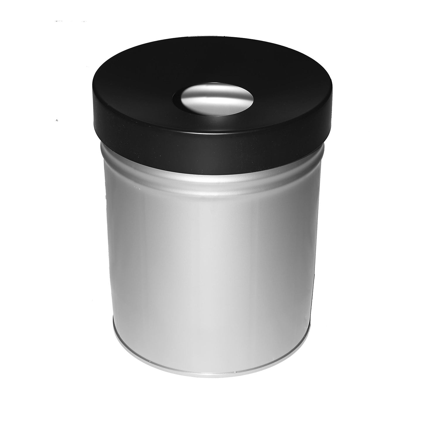 Waste collector, self extinguishing, capacity 30 l, HxØ 415 x 344 mm, new silver.