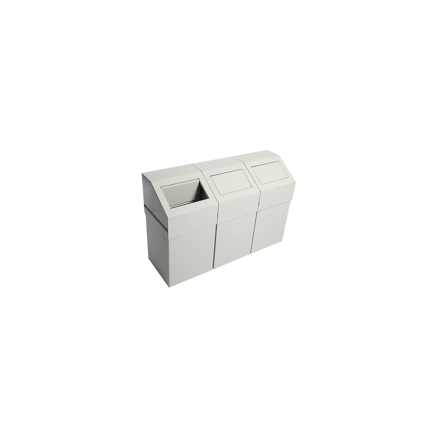 Waste separation station, set of 3, capacity 50 l, WxHxD 945 x 600 x 315 mm, with 3 containers.