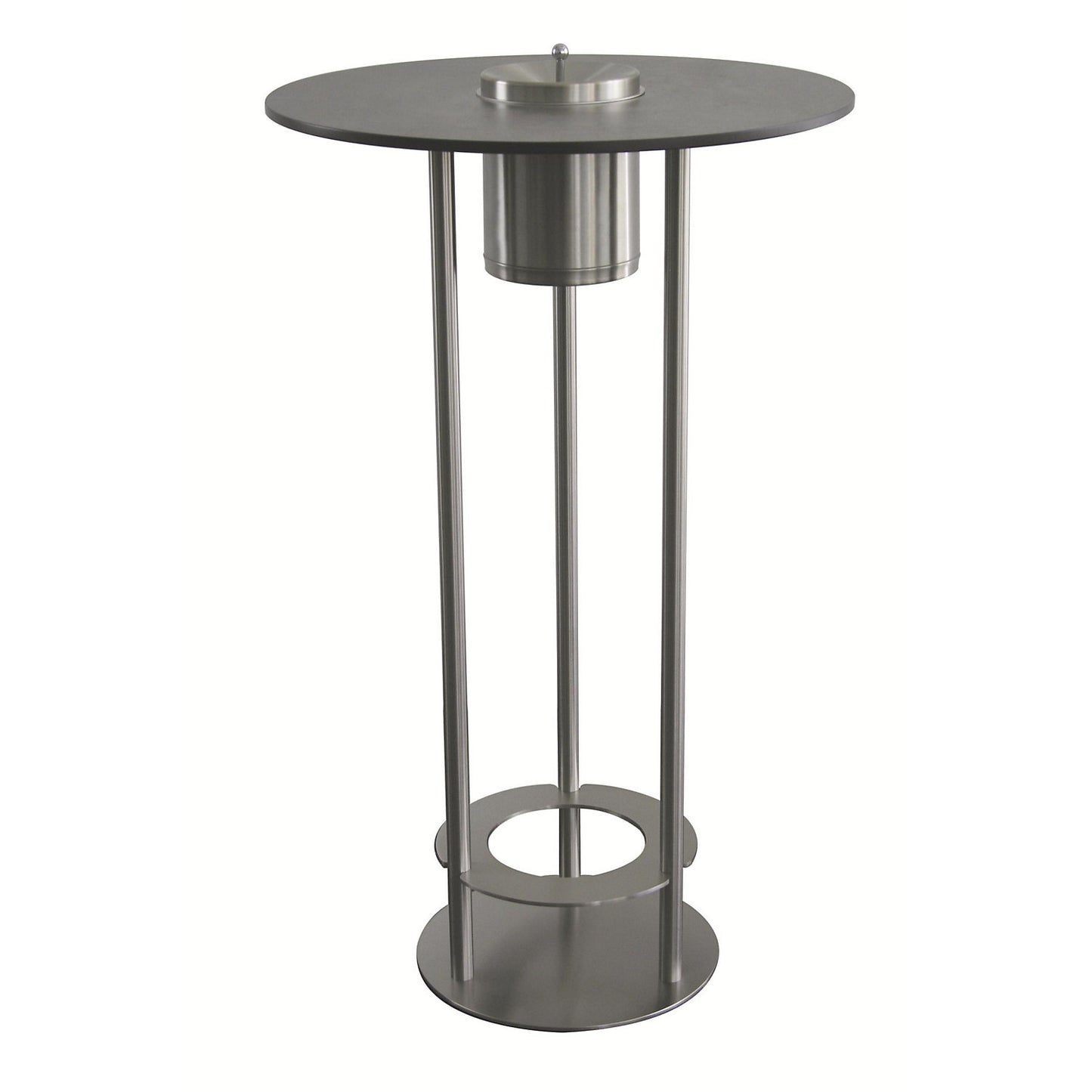 Pedestal table for smokers, diameter 675 mm, stainless steel.