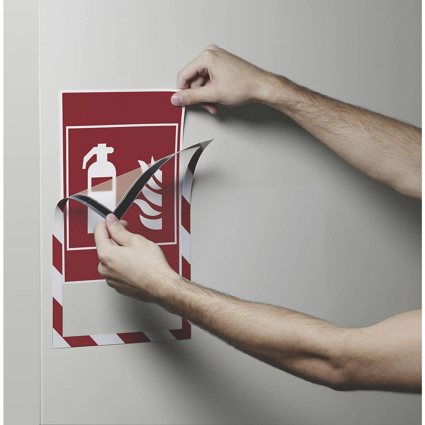 DURAFRAME® MAGNETIC SECURITY information frame, for A4, magnetic, pack of 10, red / white frame.