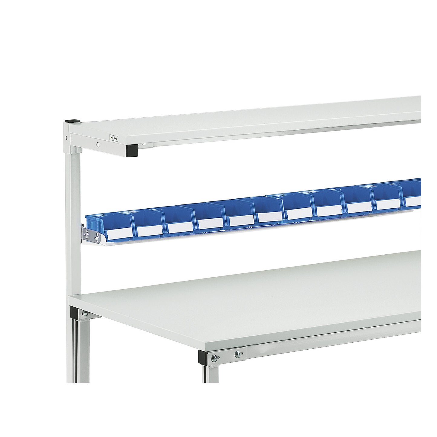 Bin suspension rail, for TPH work table with add-on shelf, with width 1800 mm.