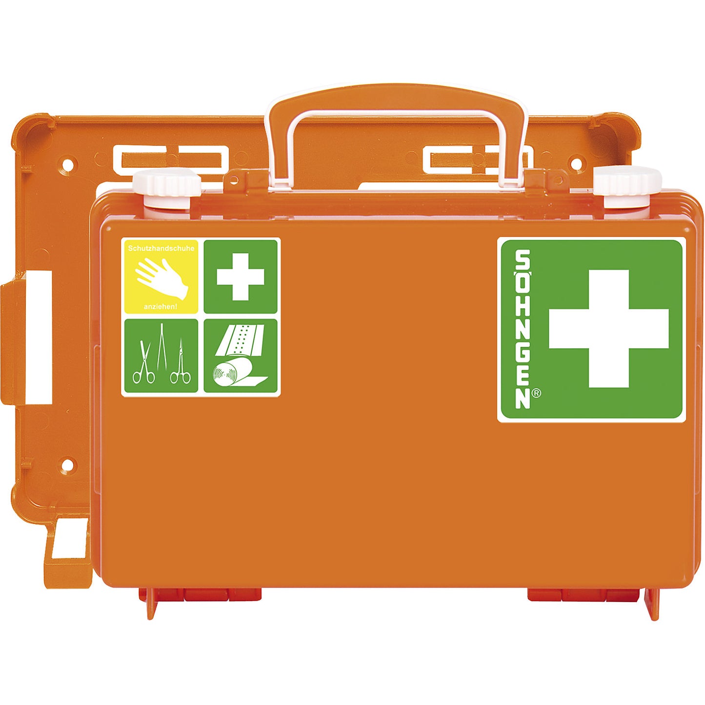 First aid case, DIN 13157 compliant, HxWxD 170 x 260 x 110 mm, with contents.