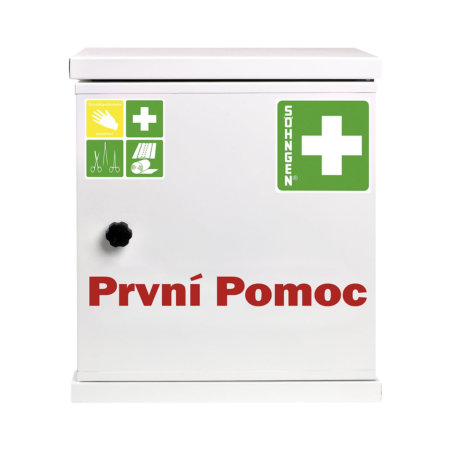 First aid cupboard, DIN 13157, without contents, white, depth 200 mm, HxW 420 x 360 mm.