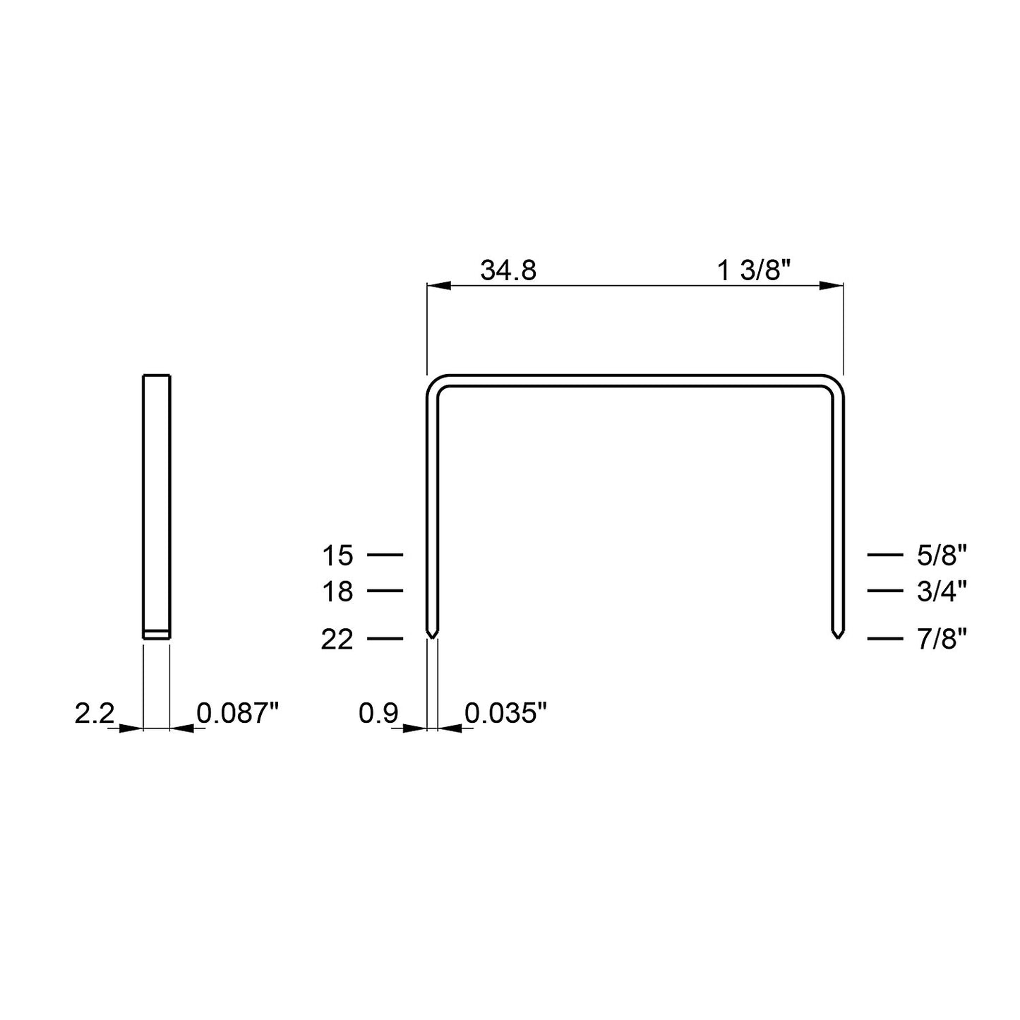 Staples for stationary stapling machines, manual carton staplers for joining cardboard, pack of 20000, 18 mm leg length.