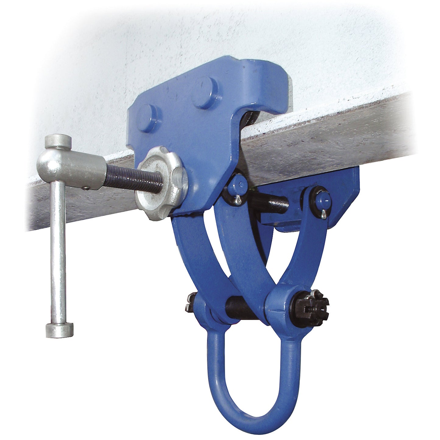 Rolling girder clamp, clamping range 76 - 203 mm, max. load 3000 kg.