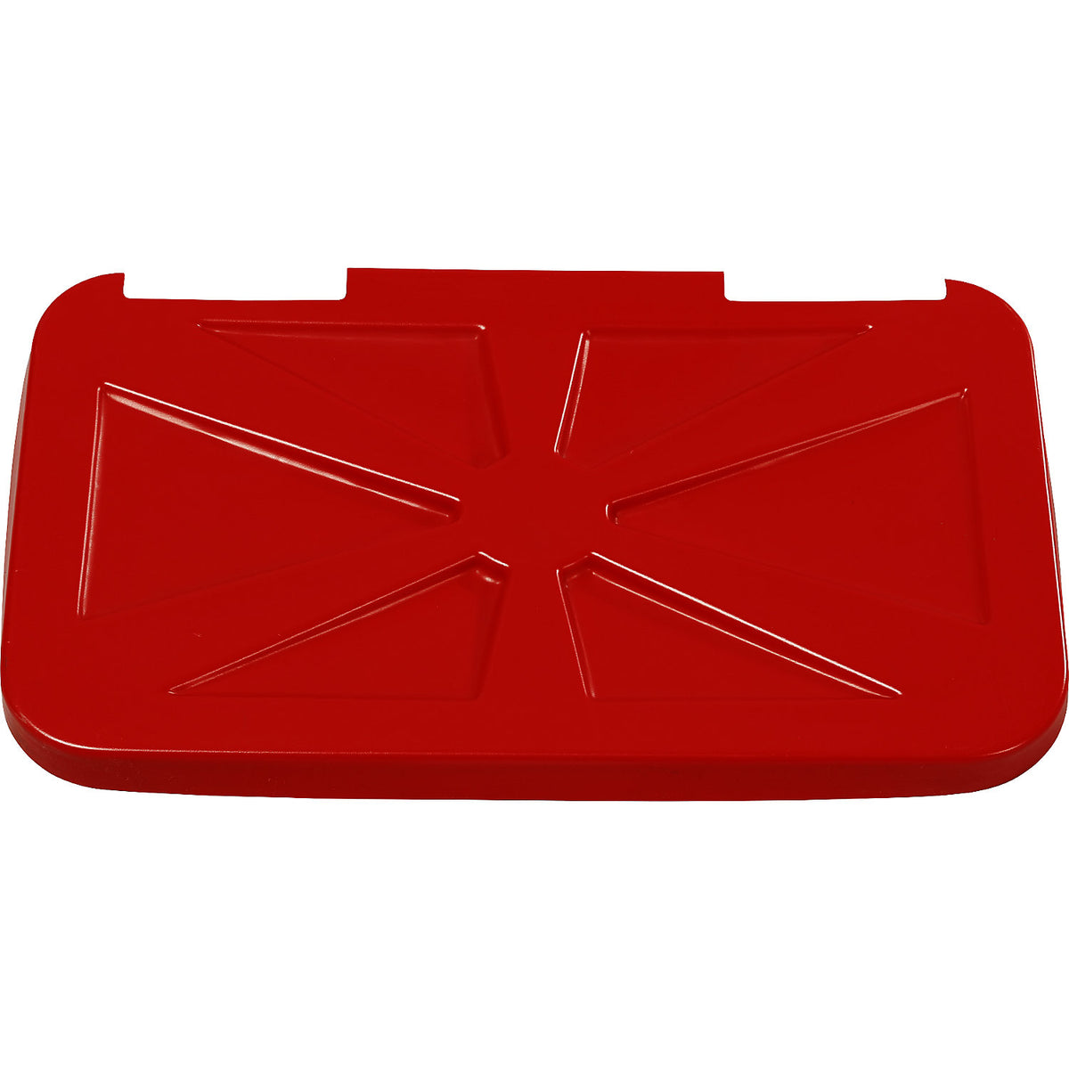 Lid, square, suitable for waste collectors, red.