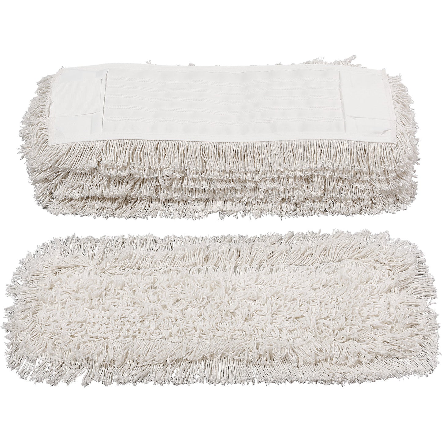 Cotton mop cover, pack of 10, 500 mm, with pockets and flaps.