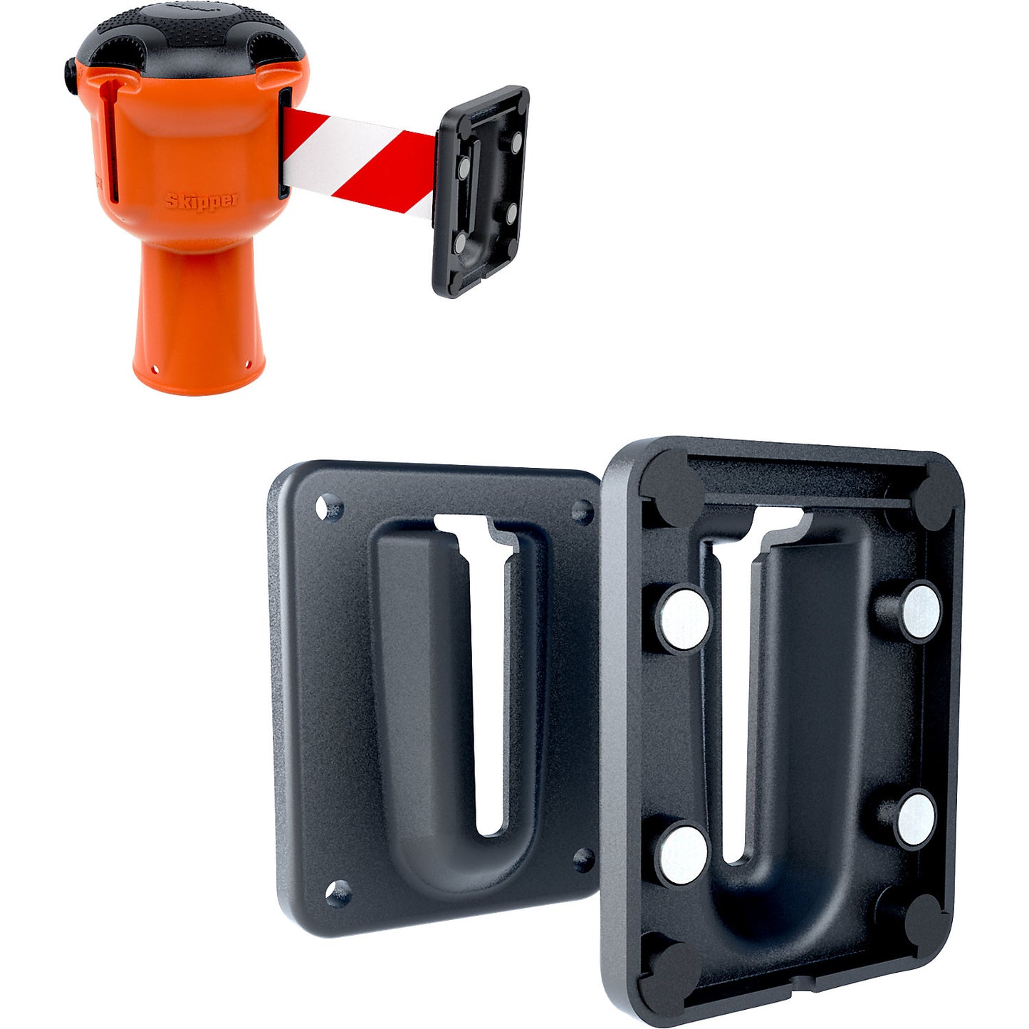 Magnetic clip, for tape barrier, black.