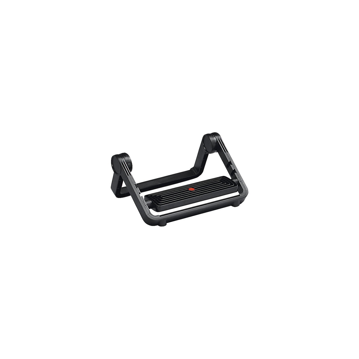 Foot rest with moveable foot plate, 3 height settings, plastic, black.