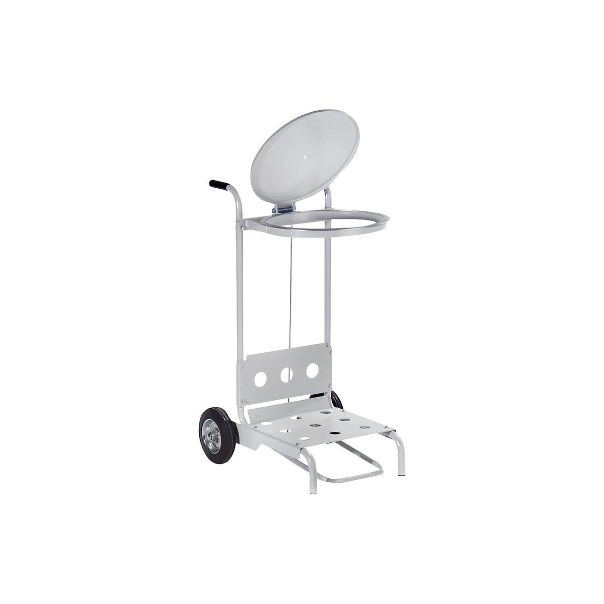 Pedal waste sack stand made of steel, mobile, hands-free operation, for capacity 120 l.