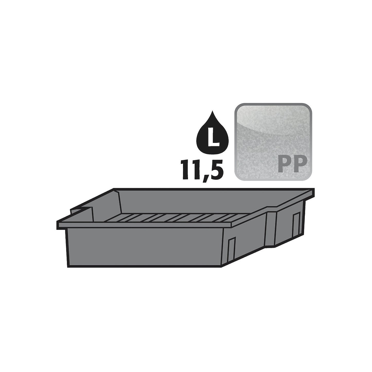 PE tray insert, for shelf, WxDxH 353 x 406 x 88 mm.