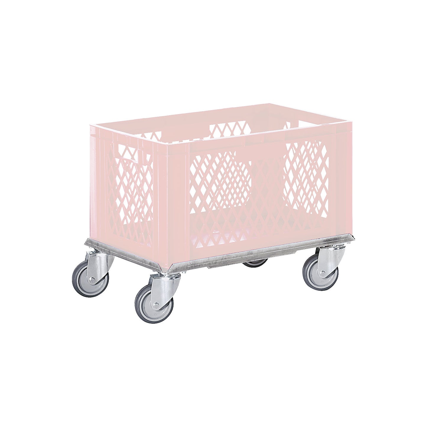 Aluminium dolly, max. load 250 kg, LxW 605 x 405 mm.