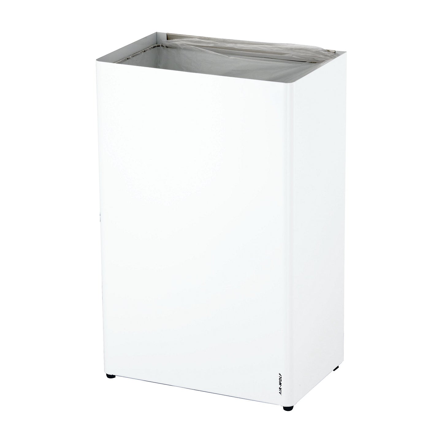 Waste collector, stainless steel, capacity 60 l, WxHxD 389 x 612 x 250 mm, white powder coated.