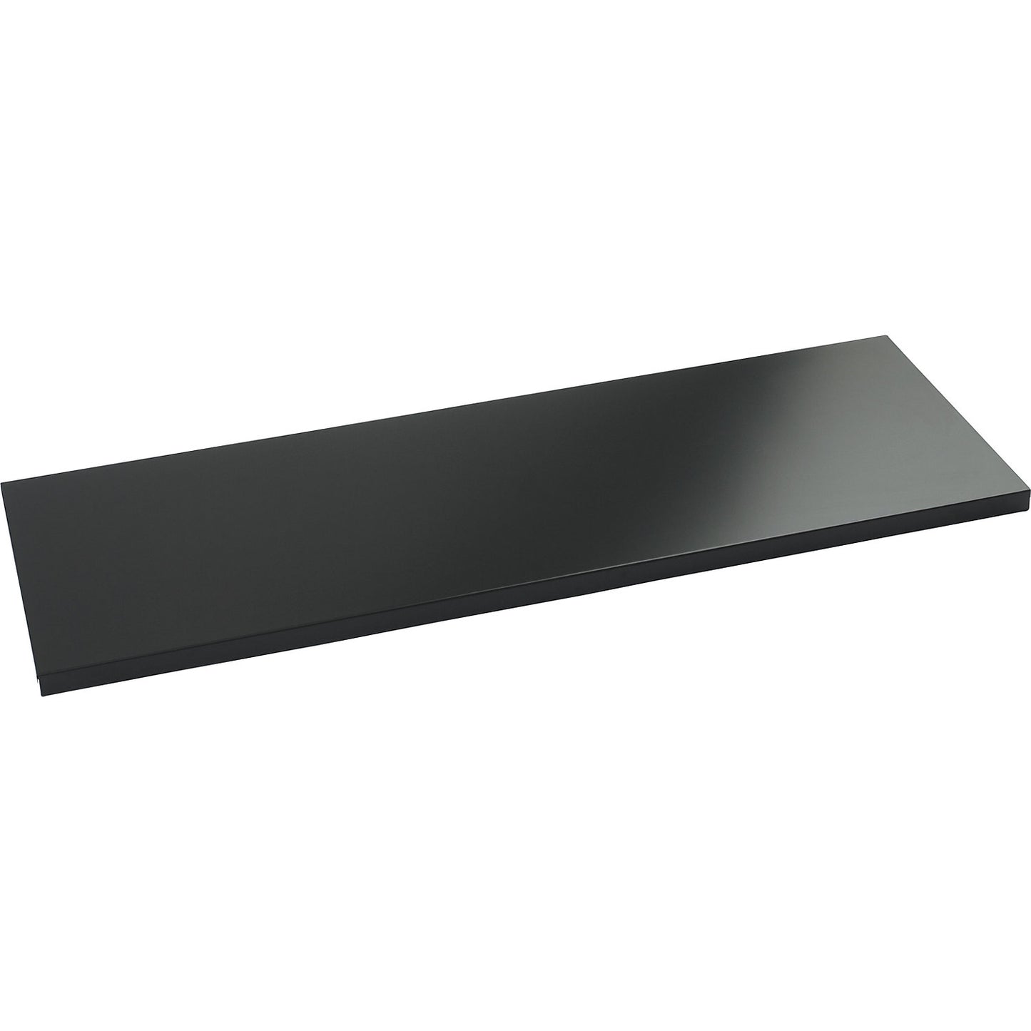Shelf with lateral filing rail, for width 1200 mm, black.