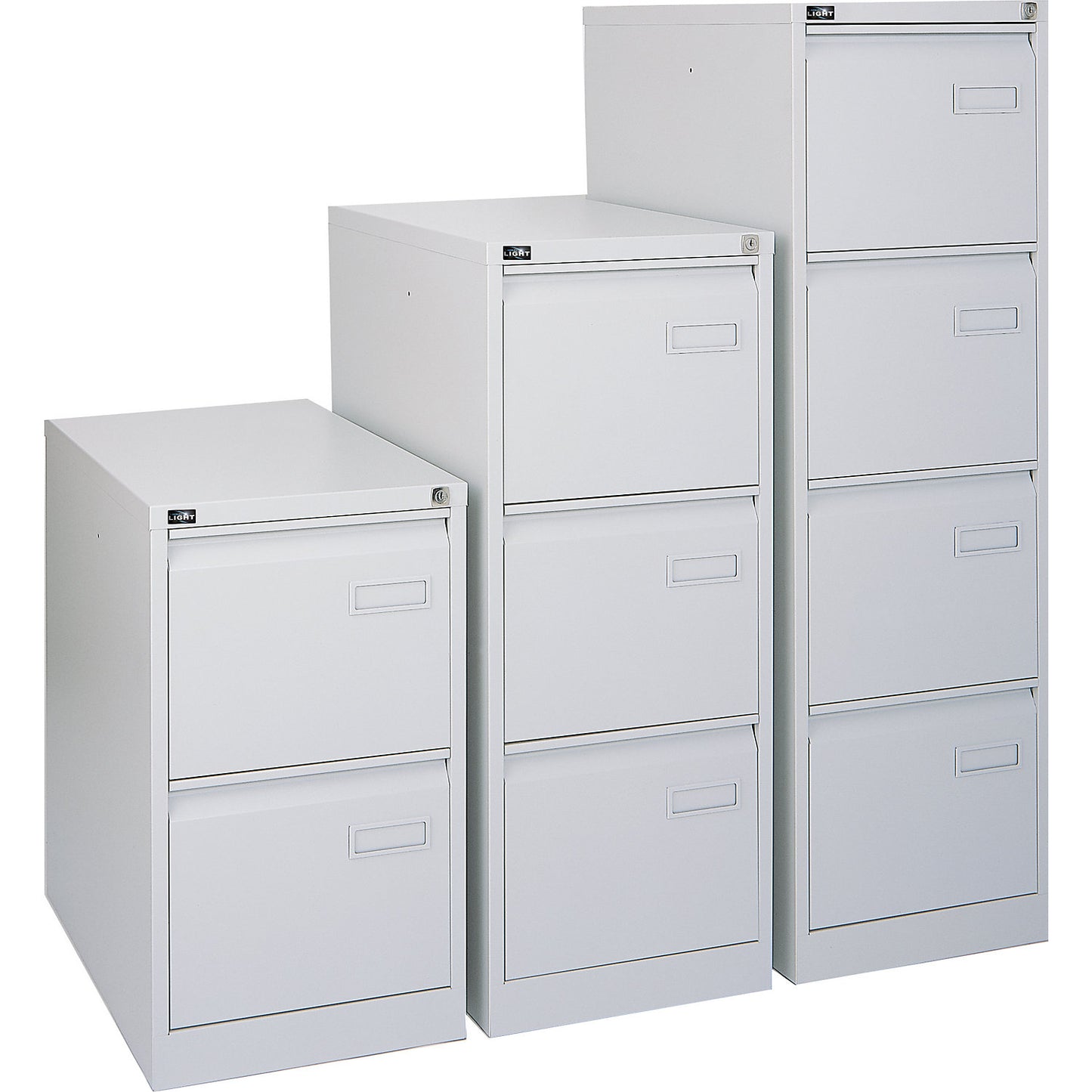LIGHT suspension file cabinet, 1-track, 2 A4 drawers, traffic white.
