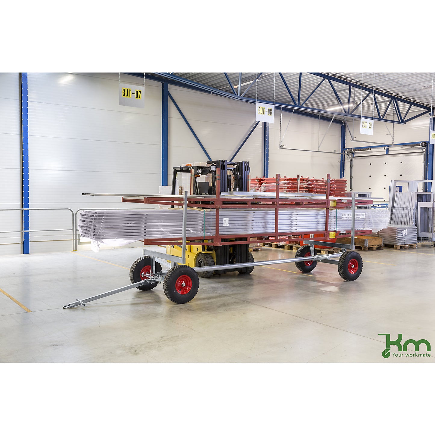 Professional long goods truck, max. load 3.5 t, length 4 m, electrolytically zinc plated.