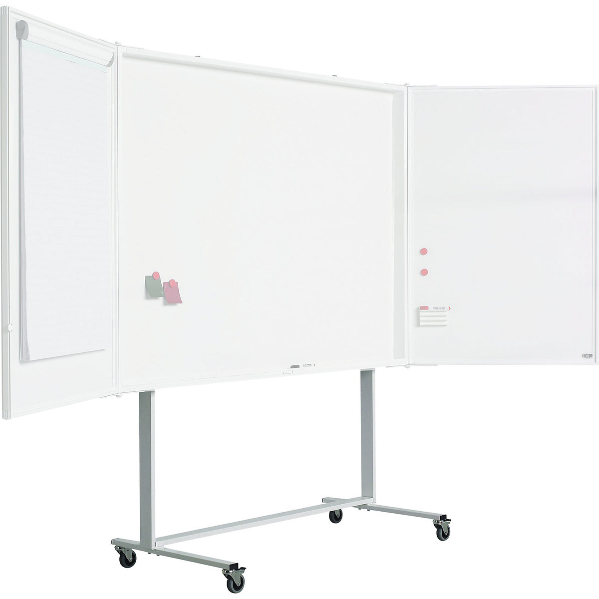 Mobile base for presentation cabinet, HxD 1950 x 680 mm, white.