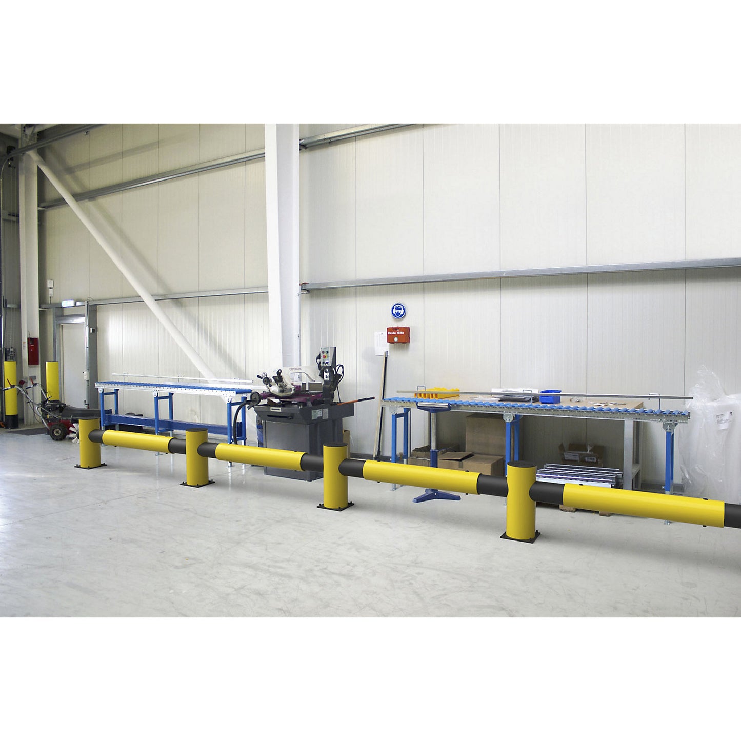 Safety railing, flexible plastic, crossbar, individually cut to size, type Charlie, length 400 - 929 mm.