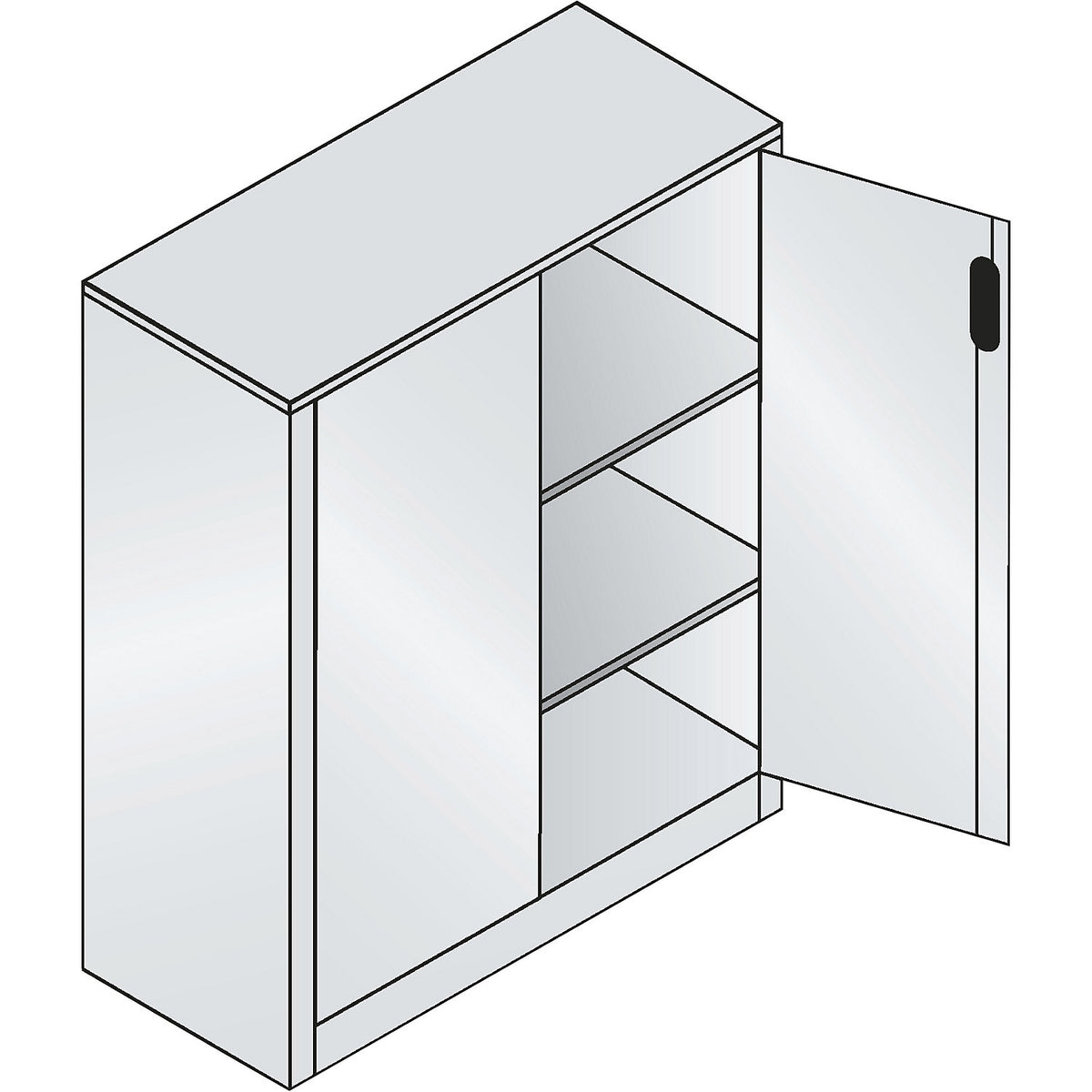 ACURADO filing sideboard, 3 file heights, HxWxD 1200 x 930 x 400 mm, pure white / pure white.