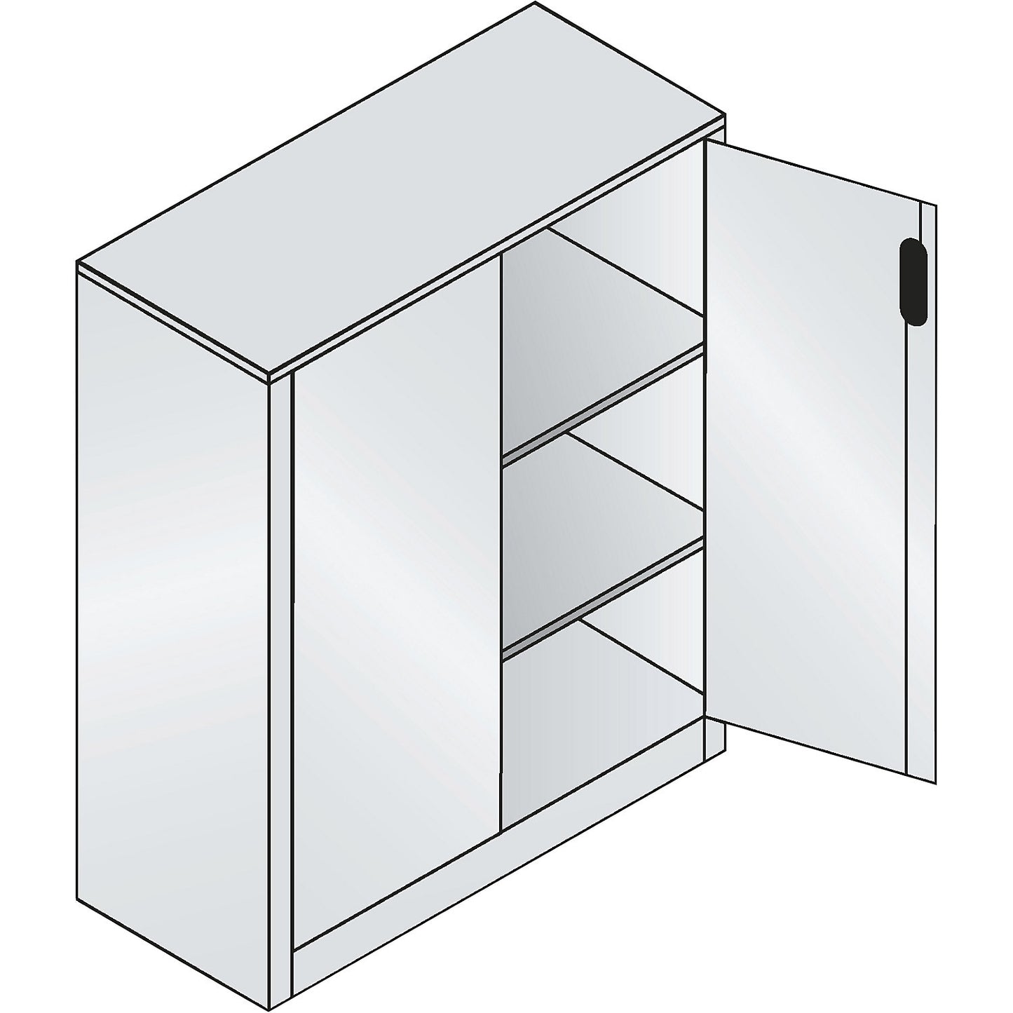 ACURADO filing sideboard, 3 file heights, HxWxD 1200 x 930 x 400 mm, light grey / light grey.