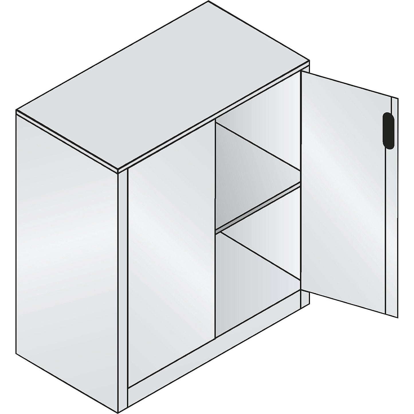 ACURADO filing sideboard, 2 file heights, HxWxD 1000 x 930 x 500 mm, pure white / pure white.