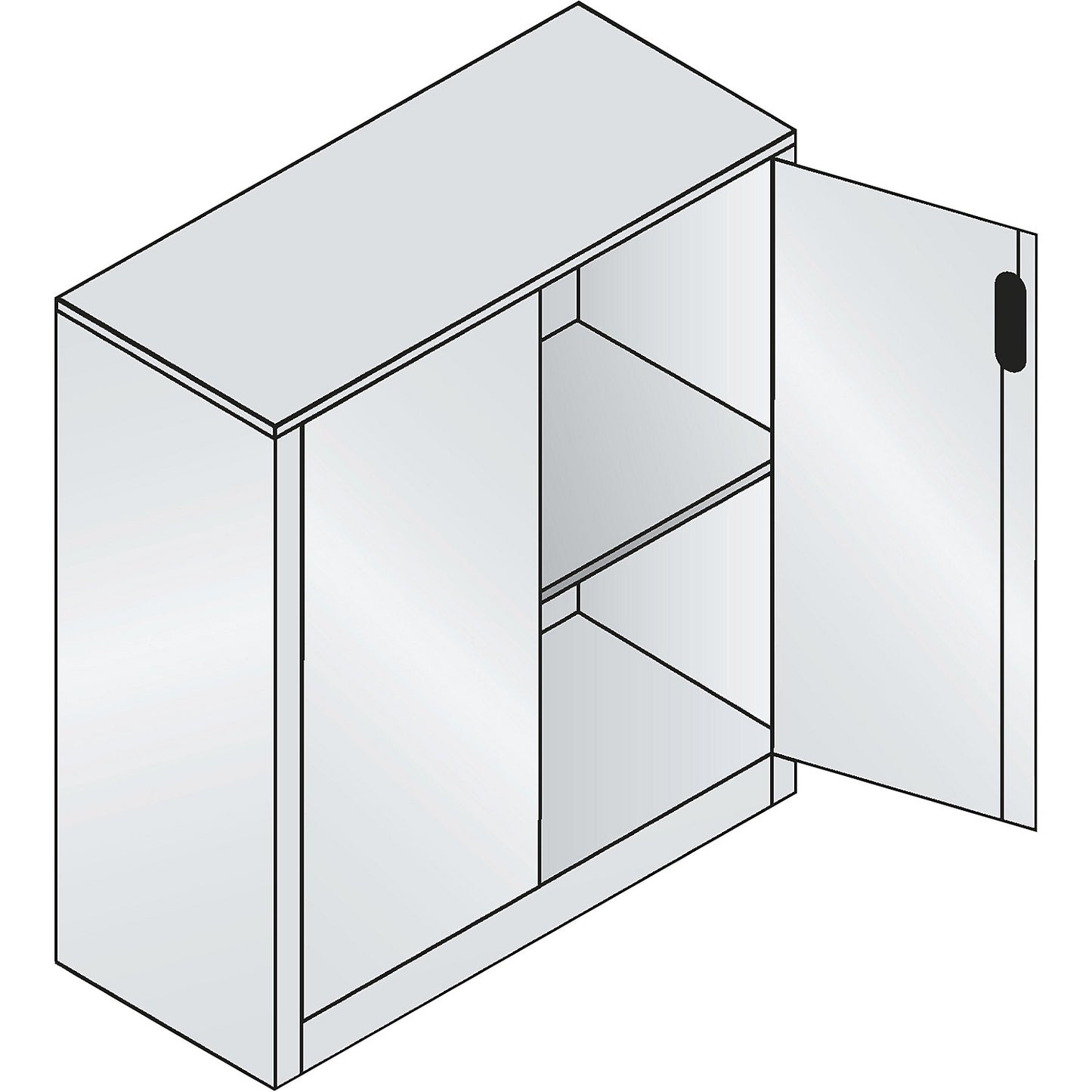 ACURADO filing sideboard, 2 file heights, HxWxD 1000 x 930 x 400 mm, light grey / light grey.