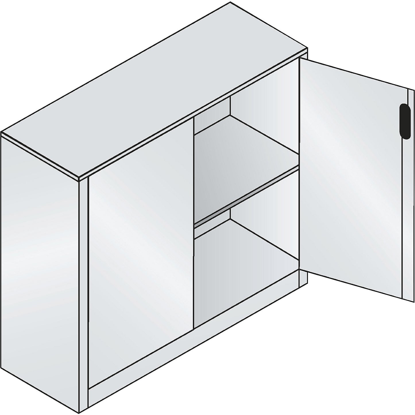 ACURADO filing sideboard, 2 file heights, HxWxD 1000 x 1200 x 400 mm, light grey / light grey.