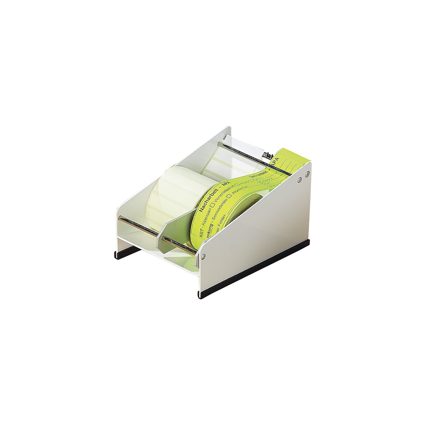 Adhesive label dispenser, for inside roll winding, LxWxH 260 x 95 x 130 mm.