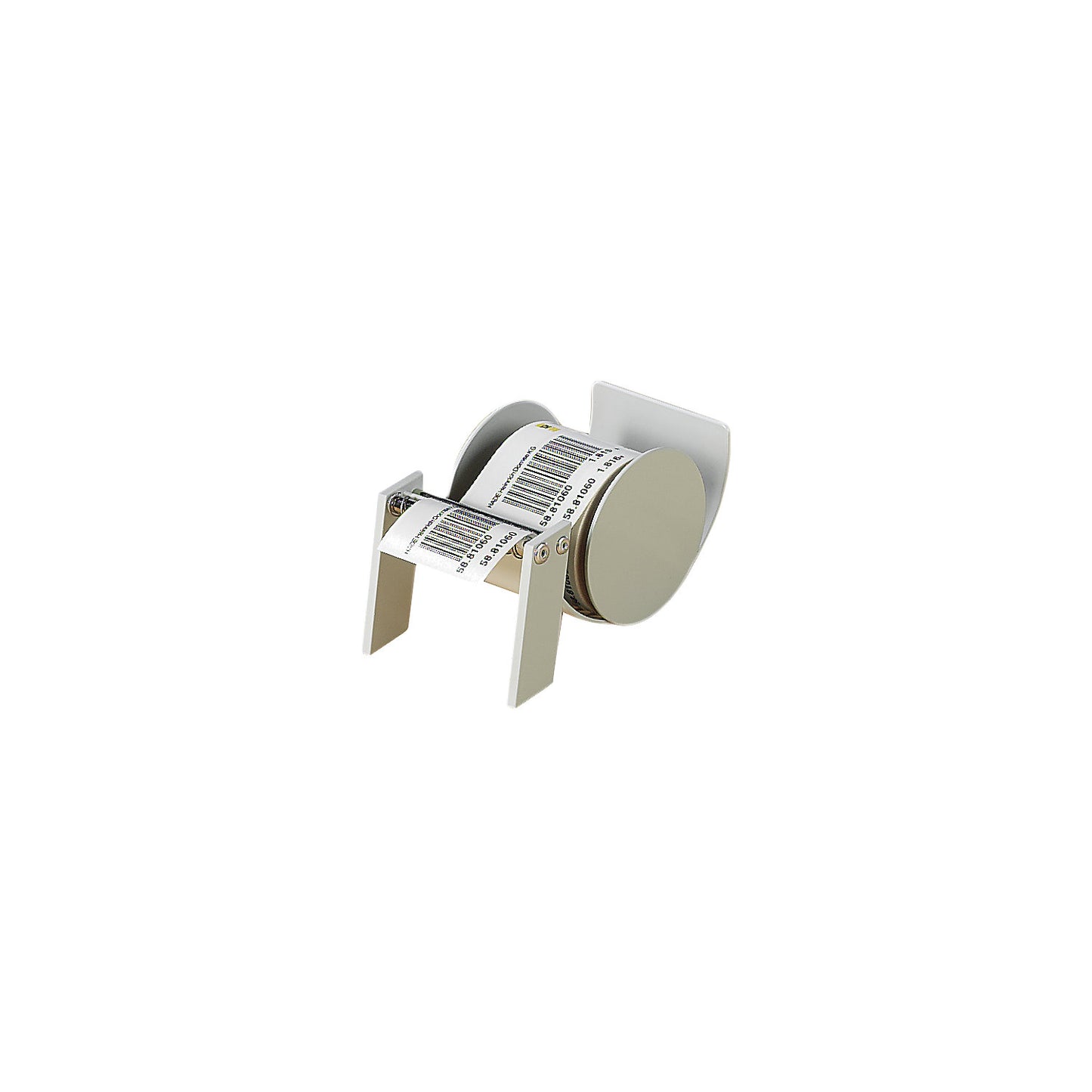 Adhesive label dispenser, for inside and outside roll winding, LxWxH 160 x 95 x 90 mm.