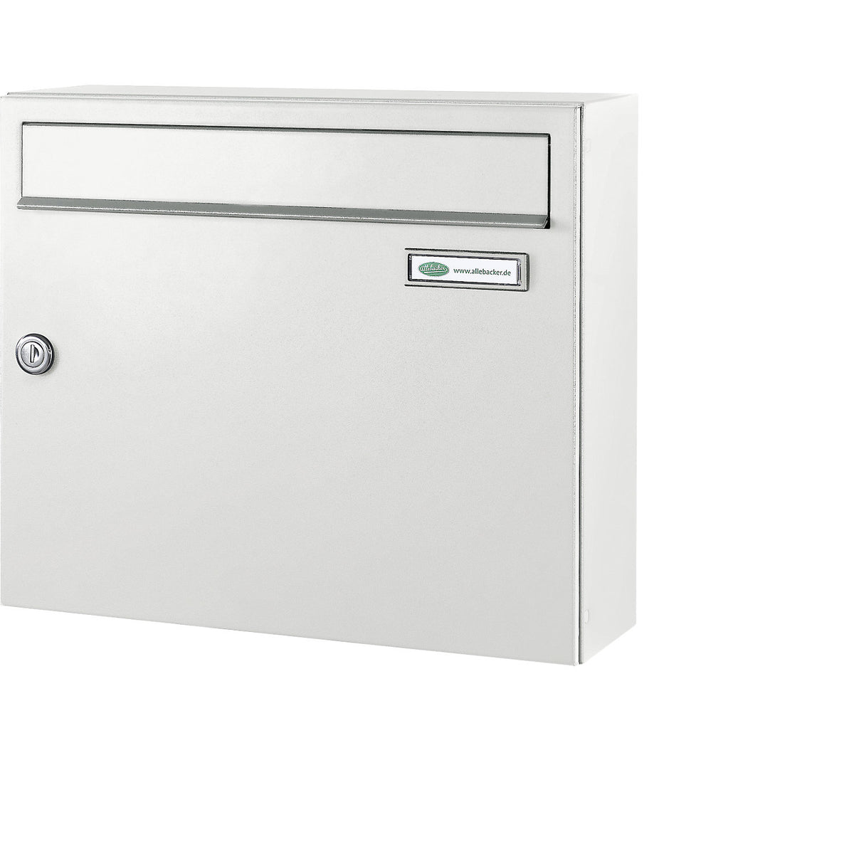 Letter box, EN 13724 compliant, traffic white RAL 9016.