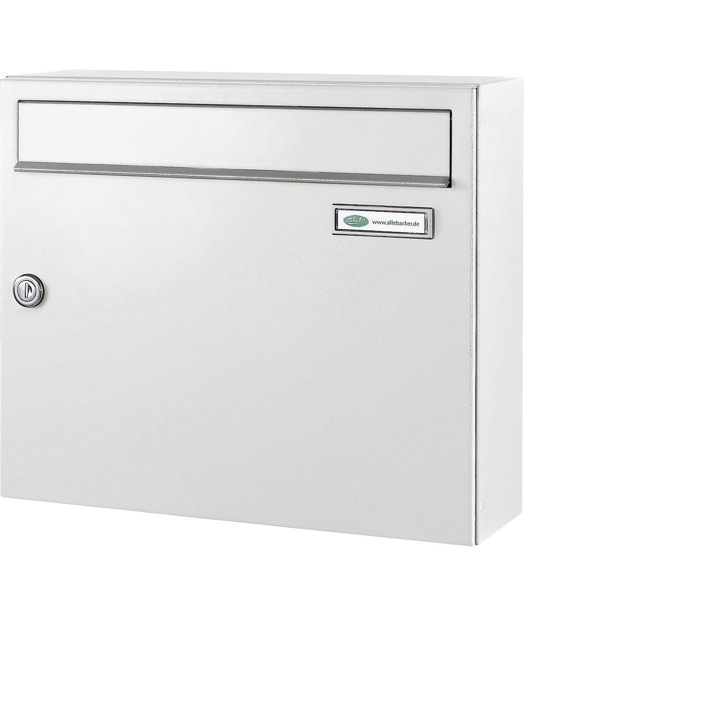 Letter box, EN 13724 compliant, traffic white RAL 9016.