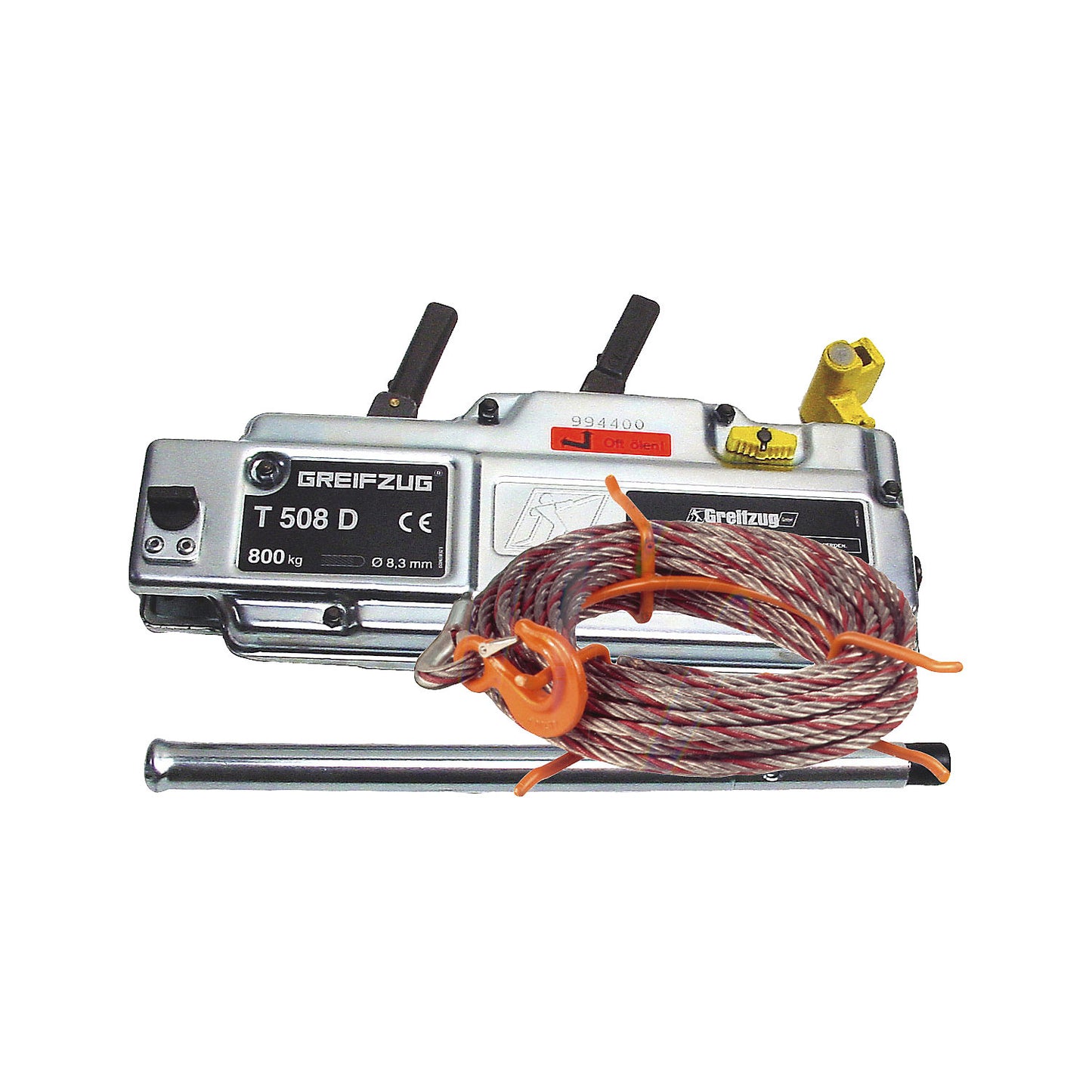 Grip hoist, incl. essential basic equipment, max. load 800 kg.