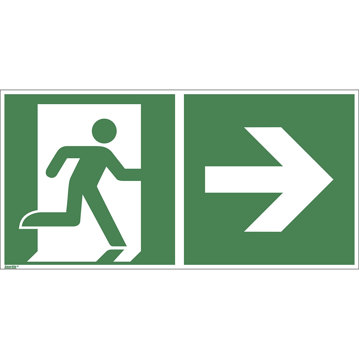 Emergency exit signs, right, pack of 10, film, 400 x 200 mm.