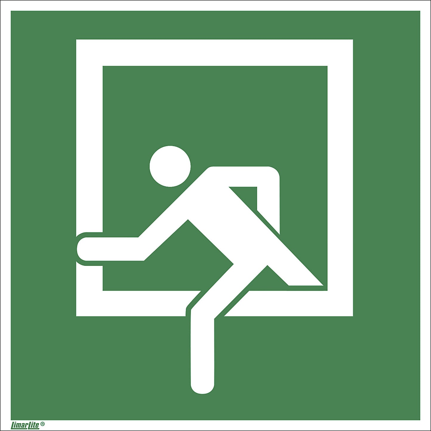 Emergency sign, emergency exit, pack of 10, plastic, 200 x 200 mm.