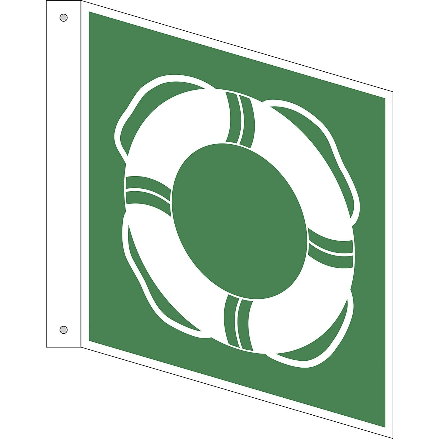 Emergency sign, public rescue equipment, pack of 10, plastic, L shaped sign, 200 x 200 mm.