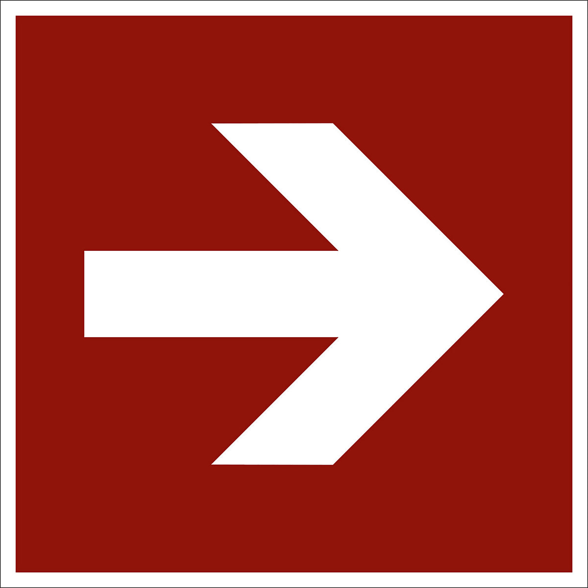 Fire protection sign, arrow pointing straight ahead, pack of 10, film, 150 x 150 mm.