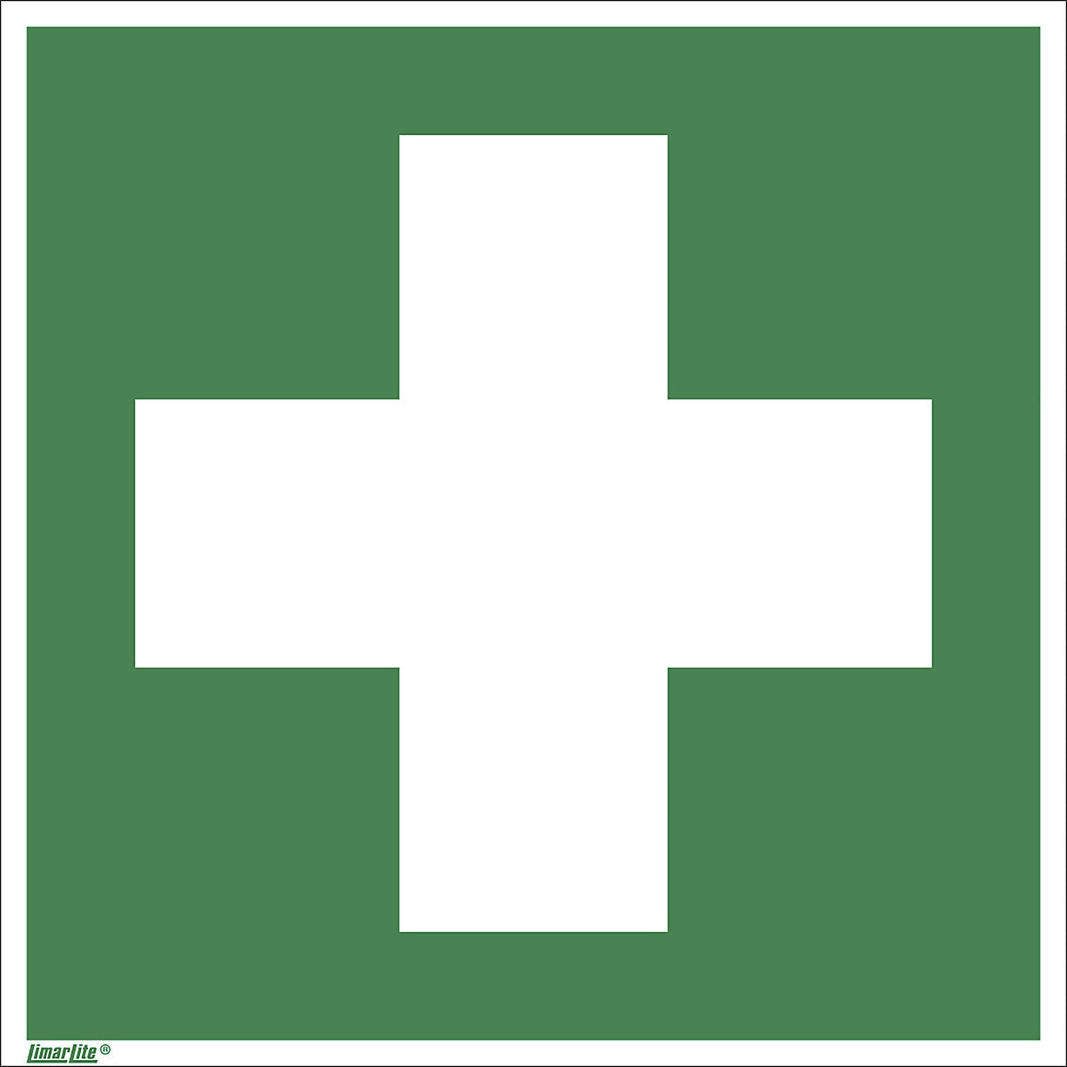 Emergency sign, first aid, pack of 10, film, 200 x 200 mm.