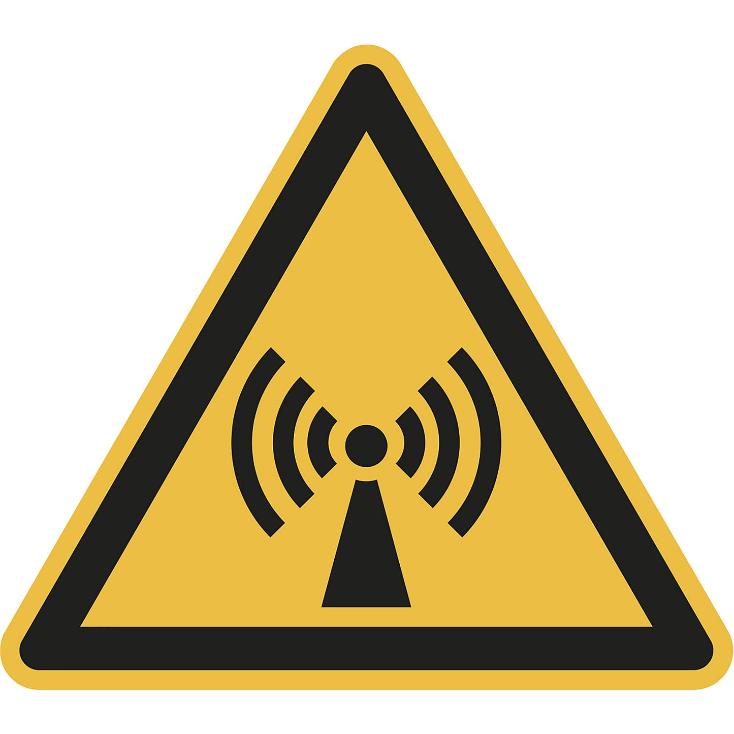 Hazard signs, hazard: non-ionising electromagnetic radiation, pack of 10, plastic, leg length 200 mm.