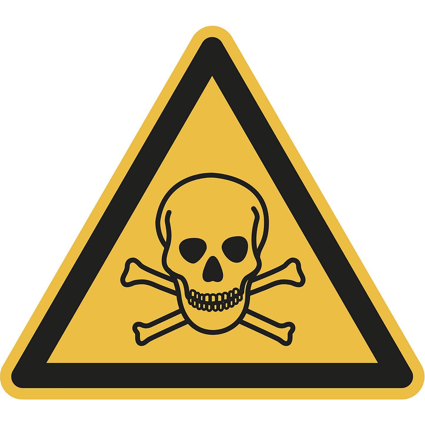 Hazard signs, hazard: toxic material, pack of 10, film, leg length 100 mm.