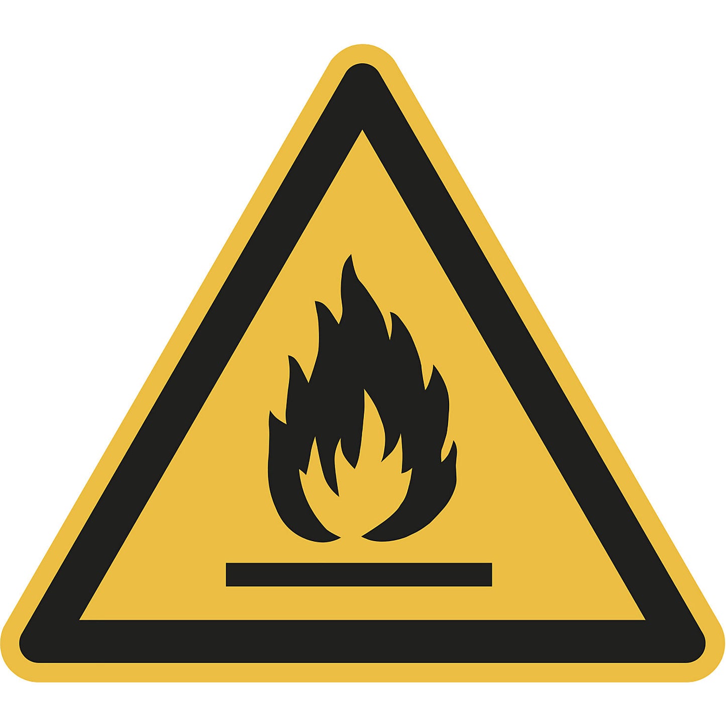 Hazard signs, hazard: flammable materials, pack of 10, film, leg length 200 mm.