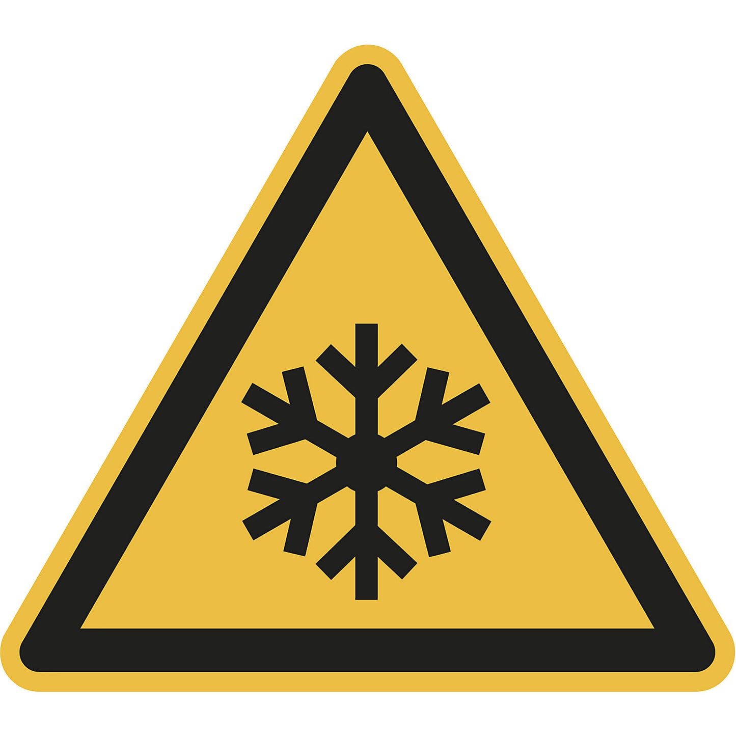 Hazard signs, hazard: low temperature/freezing conditions, pack of 10, film, leg length 100 mm.