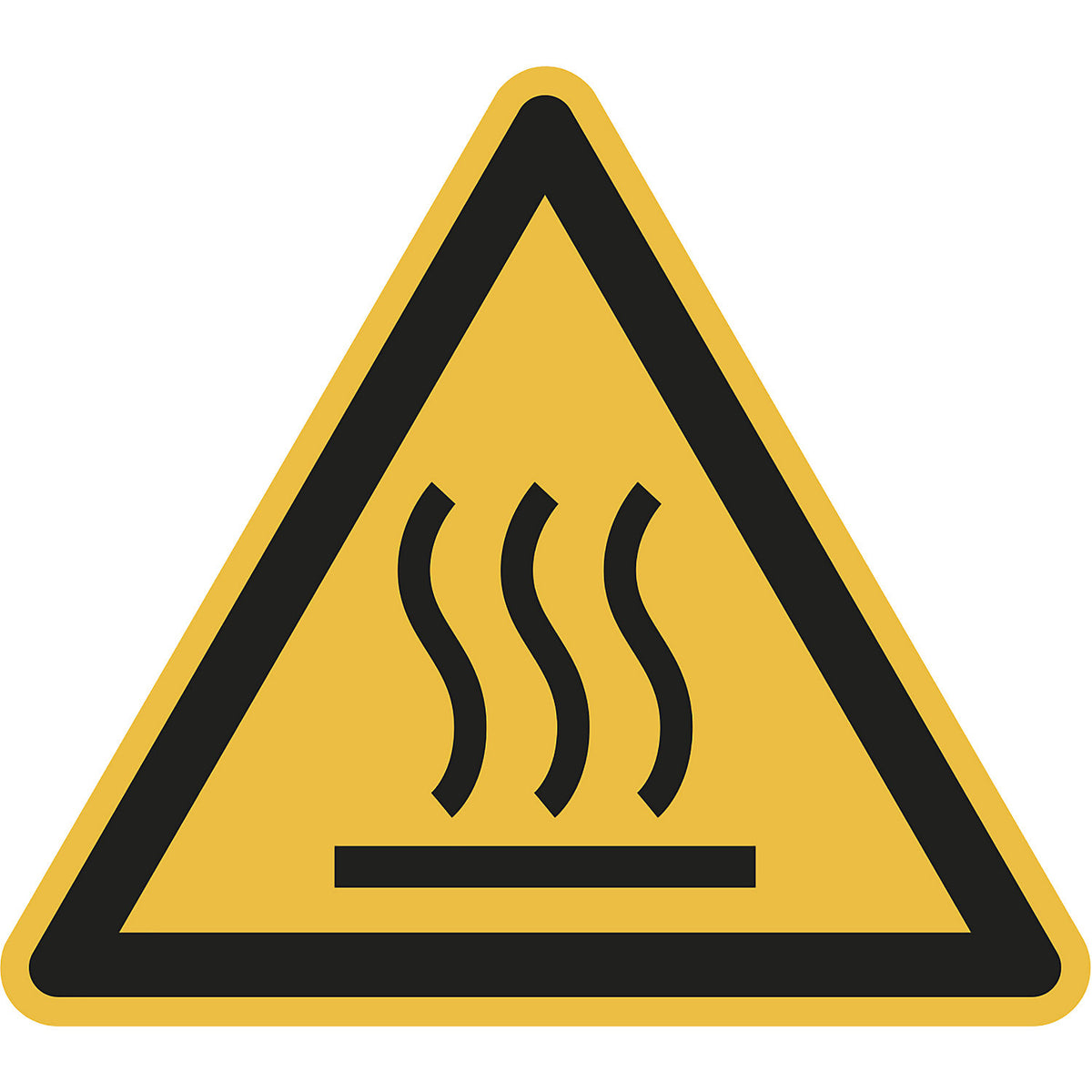 Hazard signs, hazard: hot surface, pack of 10, aluminium, leg length 100 mm.