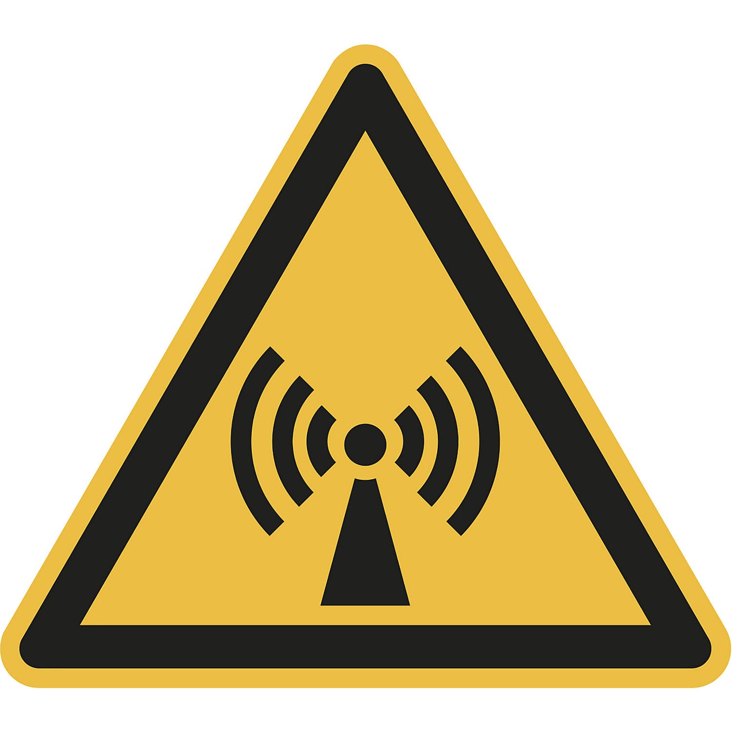 Hazard signs, hazard: non-ionising electromagnetic radiation, pack of 10, film, leg length 100 mm.