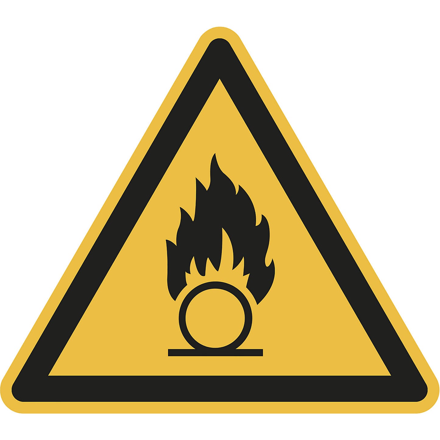 Hazard signs, hazard: oxidising substances, pack of 10, film, leg length 100 mm.