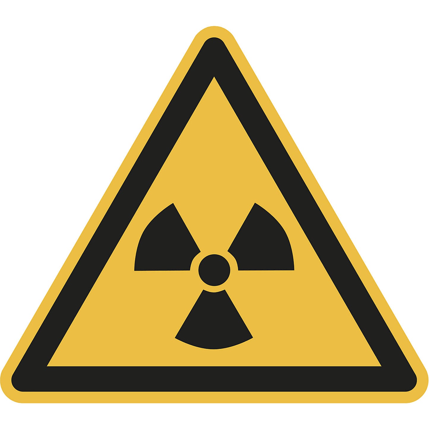 Hazard signs, hazard: radioactive materials or ionising radiation, pack of 10, film, leg length 200 mm.